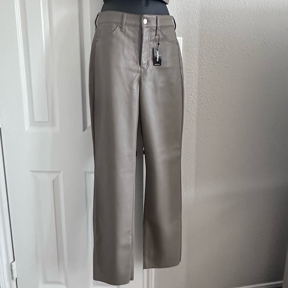 Leather look pants